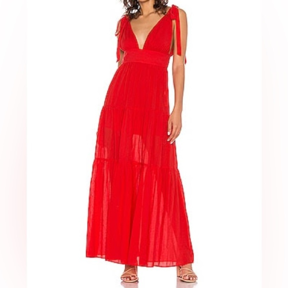 Lovers + Friends Vibrant Red Maxi Dress